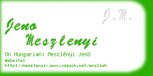 jeno meszlenyi business card
