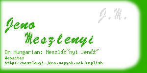 jeno meszlenyi business card